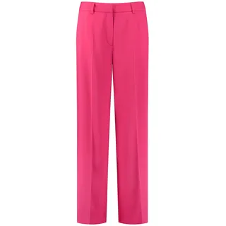 Taifun Damen Weite Hose mit Bügelfalten Wide Leg unifarben reguläre Länge Luminous Pink 34