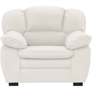 Mivano Sessel Casino, Ledersessel passend zum 2er und 3er Sofa Casino , 109 x 88 x 92, Kunstleder Weiß