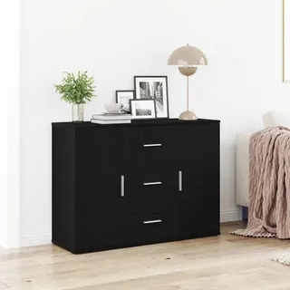 vidaXL Sideboard Schwarz Eichen-Optik 91x29,5x65 cm Holzwerkstoff - Schwarz