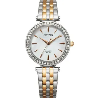 Citizen Damen Analog Quarz Uhr mit Edelstahl Armband ER0216-59D