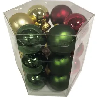Christbaumkugeln Lafiora Glas Ø 3 cm 18-teilig gold/rot/grün