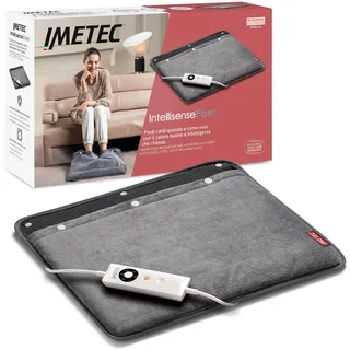 Imetec Fußwärmer, Intellisense-Technologie, weiches Gewebe, digitale Steuerung mit 5 Temperaturen, automatische Abschaltung, Elektro-Block-Sicherheitssystem, maschinenwaschbarer Bezug