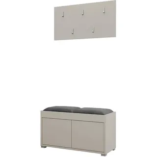 Mirjan24 Garderoben-Set Gesita Vii , Kaschmir, Grau , Kunststoff , Rechteckig , 84x45x35 cm , Garderobe, Garderoben-Sets & Garderoben-Serien, Garderoben-Sets