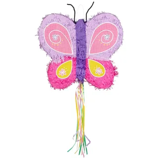 Boland 30985 - Pinata Schmetterling, 43 x 48 x 10 cm, Butterfly, Hängedeko, Dekoration für Geburtstag, Mottoparty und Karneval