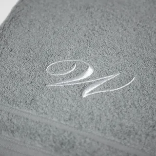 Caleffi Besticktes Gästetuch, Baumwolle, Grau, Standard, 71639