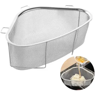304 Edelstahl Spüle Abfluss Regal - Dreieckige Spüle Sieb Korb, Waschbecken Filterablage, Multifunktionales Spülbecken Organizer für Filter-Lebensmittelabfall (Silber) (netto)