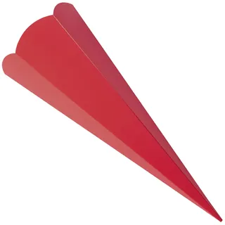 folia Schultüten-Zuschnitt 6-eckig 680 mm rot 5 Stück - Weiß