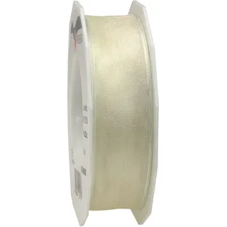 Präsent Geschenkband Polyester Braun/Weiß 25 mm x 25 m