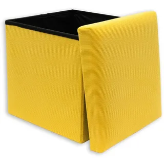 Intirilife Faltbarer Sitzhocker Stauraum Fußablage Aufbewahrungsbox in Gelb | Gr.: onesize