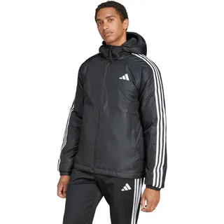 adidas Winter-Isolationsjacke Essentials 3-Streifen Insulated Hooded (wasserabweisend) schwarz Herren