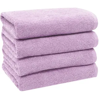 Zollner Handtücher, 4er-Set, 50x100 cm, 100% Baumwolle, Lila , Flieder , Textil , 50x100 cm , Oeko-Tex® Standard 100 , Heimtextilien, Badtextilien, Handtücher