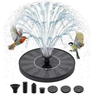 Alnaurly Solar Springbrunnen, Solarbrunnen für Draussen 3W mit 7 Sprüh Effekten, 2026 Neu Solar Teichpumpe, Schwimmender Solarbrunnen für Gartenteich, Wasserspiele, VogelBad und Teiche