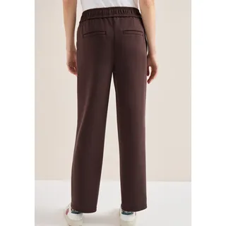 Stoffhose CECIL "Style Neele", Damen, Gr. XL (44), Länge 30, macchiato braun, Web, Obermaterial: 50% Polyester, 45% Viskose, 5% Elasthan. Futter: 100% Polyester, meliert, loose fit lang, Hosen Stoffhose, Silk Touch Hose mit Gummizug und Viskose