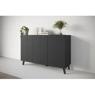 INOSIGN Sideboard »PHUKET«, (1 St.), Modernes Sideboard mit 6 Fächern, Breite 120 cm schwarz