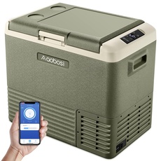 AAOBOSI Kompressor Kühlbox,auto kühlbox,50L kühlbox für die Lagerung von Getränke und Essen,-20°C-20°C,12/24V,Kühlbox Elektrisch mit WIFI-Steuerung und LED-Touch-Bedienung,Geeignet für Reisen&Partys.