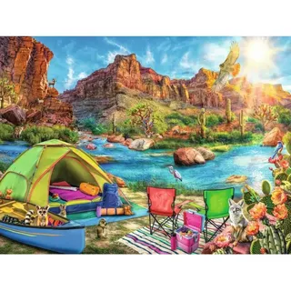 RAVENSBURGER Puzzle Camping im Canyon 1500 Teile