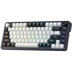 Redragon K673 PRO RGB-Gaming-Tastatur mit 75% kabelloser Dichtung, 3 Modi, 81 Tasten, kompakte mechanische Tastatur, spezielle Knopfsteuerung und schallabsorbierende Pads, linearer roter Schalter
