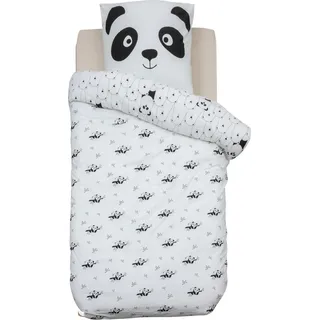 Atmosphera createur d'interieur - Bettwäsche 2 stück kind panda "andy" baumwolle violett 140x200cm - Weiß