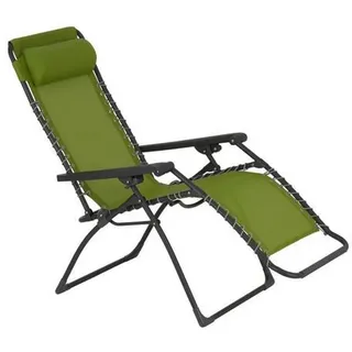 Ambia Garden Garten-Relaxsessel , Grün, Dunkelgrau , Metall, Kunststoff, Textil , 67x112.7x94 cm , klappbar , Gartenmöbel, Gartenliegen, Liegestühle