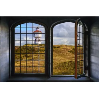 Queence "Leuchtturm", Wandsticker, Wandbild, selbstklebend, 3D, Fenster,