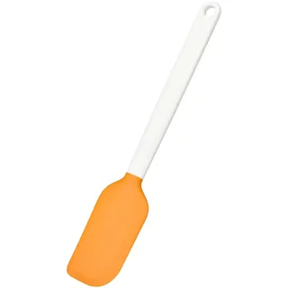 Fiskars Functional Form Teigschaber mit Silikonkopf, Länge: 27,5 cm, Kunststoff/Silikon, Orange/Weiß, 1023615
