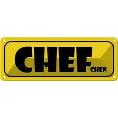 Blechschild 27x10 cm - Chef(chen)