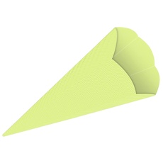 Bild von Schultüten 3D uni, apfelgrün, Rohlinge aus 3D Colorwellpappe 260 g/qm, 6 eckig, 5 Stück, Höhe 68 cm, Durchmesser 20 cm, zum Basteln einer individuellen Schultüte