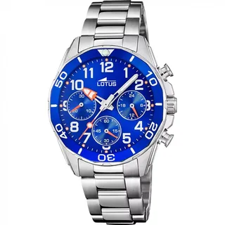 Lotus Analog Kinderuhr für Jungen aus Edelstahl – Quarzwerk – Hochresistentes Mineralglas – Wasserdicht 5 ATM 18858/1 – Mit Geschenkarmband – Junior Collection