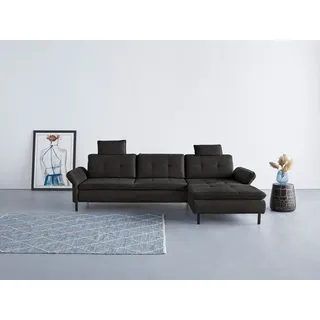 OTTO home Eckcouch Polyester L-förmig 3-Sitzer Schwarz