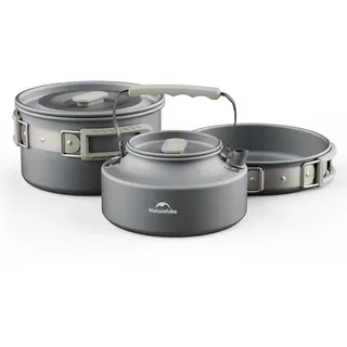 Naturehike Camping Topfset Geschirr Kochgeschirr Set Kochtopf für 2-4 Personen Zum Camping Outdoor Wandern Picknick BBQ (2-4 Personen)