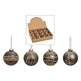 12 Weihnachtskugeln aus Glas – Ø 6 cm – Christbaumkugeln Set – Glaskugeln für Weihnachtsbaum – edle Tannenbaum Deko – klassisch, modern & elegant – Weihnachtsdeko Baumkugeln