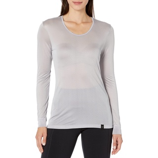 Terramar Damen Thermasilk Pointelle Scoop-neck Long Sleeve base layer tops, Grau, M EU