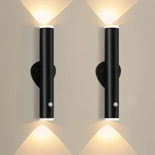 DESGNT Wandleuchte bewegungsmelder innen,Kabellos Nachttischlampe mit Fernbedienung,wiederaufladbar,3 Modi, magnetisch,Dimmbar Wandbeleuchtung für Treppe,Wohnzimmer,Schlafzimmer,Verandas,Flur.2 Stück