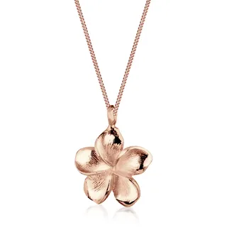 Elli Halskette Frangipani Blüte Anhänger glänzend in 925 Sterling Silber rosé vergoldet