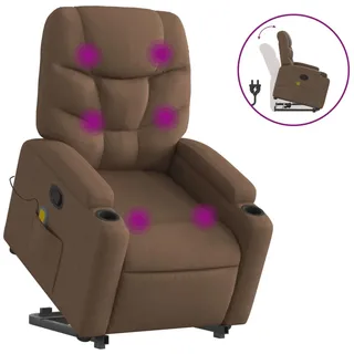 vidaXL Massagesessel mit Aufstehhilfe Braun Stoff - Braun