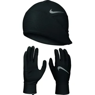 Nike Dri-FIT Essential Running Laufset Mütze + Handschuhe Herren 082 black/black/silver L/XL