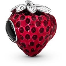 Bild von Moments Erdbeere mit Samen Charm aus Sterling-Silber, Kompatibel mit Pandora Moments Armbänder, 791681C01