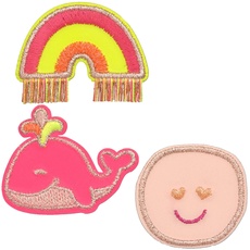 Bild Textilsticker selbstklebend/Textile Woven Sticker Whale pink
