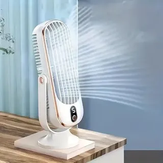 Tragbarer Klimaanlagenlüfter, Doppelmotor-Haushalt kleiner Kühler, 5-Gang 720 ° Umgebungsbüro, Tourismus, Camping (weiß)