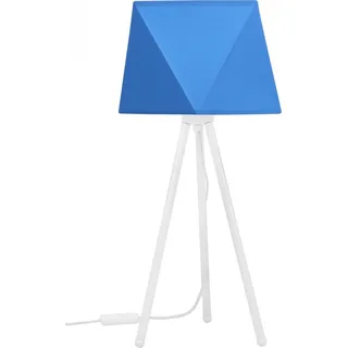 Light-Home Lampenschirm Tischlampe Modern - Edron - Elegante Nachttischlampe für Schlafzimmer Wohnzimmer - Tischleuchte E27 - 46x22,5 cm - Weiß und Blau Diamant - Edron - Weiß, Blau