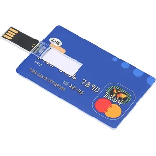 Yunseity USB-Flash-Laufwerk, 32G Kredit-Bankkartenform Flash-Laufwerk Memory Stick U-Disk-Daumen-, für Datensicherung, Dateiübertragung