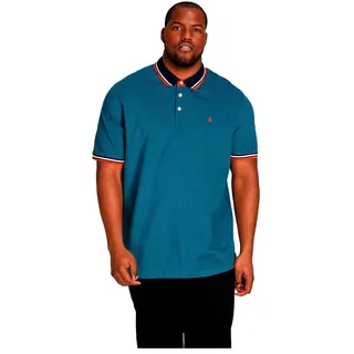 Jack & Jones Paulos Kurzarm-poloshirt - Denim Blue / Detail Ps - 8XL
