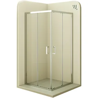 i-flair Diana Duschkabine 80x80 cm, Höhe 190 cm, Eckduschkabine mit Schiebetüren, 6mm ESG Nano Glas, hochwertiges Rollensystem, DK77