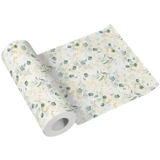 Paw Decor Collection PAW Stoffähnliche Tischläufer 40 cm x 24 m - Goldener Eukalyptus | Aus Airlaid-Material, saugstark, für Kommunion, Hochzeit, Geburtstag und Taufe, alle 120 cm sauber abtrennbar
