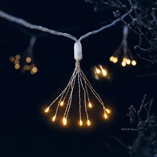 esotec Solar Deko-Lichterkette Feuerwerk mit 100 warmweißen LEDs 102575 - Weiß