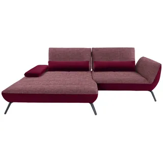 Carryhome Ecksofa , Beere , Metall , Füllung: Schaumstoff , Ottomane links, L-Form , 273x191 cm , Stoffauswahl, seitenverkehrt erhältlich, Rücken echt , Wohnzimmer, Sofas & Couches, Wohnlandschaften, Ecksofas