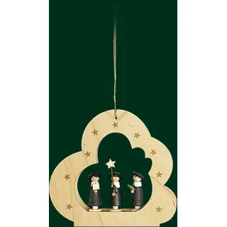 Christbaumschmuck Wolke natur mit Kurrendefiguren Höhe= 9cm NEU Weihnachten baum