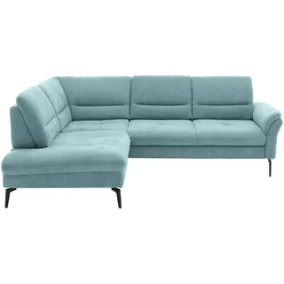 Beldomo System Ecksofa , Türkis , Textil , Ottomane links, L-Form , 256x206 cm , Goldenes M , Stoffauswahl, seitenverkehrt erhältlich, Bettfunktion erhältlich, Hocker erhältlich, Rücken echt, individuell planbar , Wohnzimmer, Sofas & Couches, Wohnlandschaften, Ecksofas