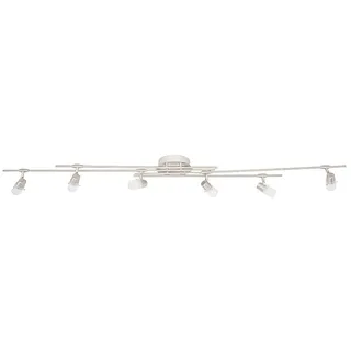 WOFI Deckenleuchte, 6-flammig, Serie Morten, 6 x LED, 5 W, 16 cm x 165 cm, nickel matt/chrom 9828.06.54.0000