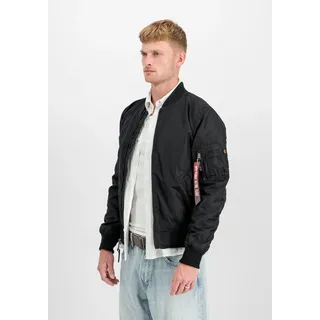 Bomberjacke ALPHA INDUSTRIES "MA-1 TT Light", Herren, Gr. 3XL, schwarz, Obermaterial: 100% Nylon, Futter: 100% Nylon, Jacken Bomberjacke